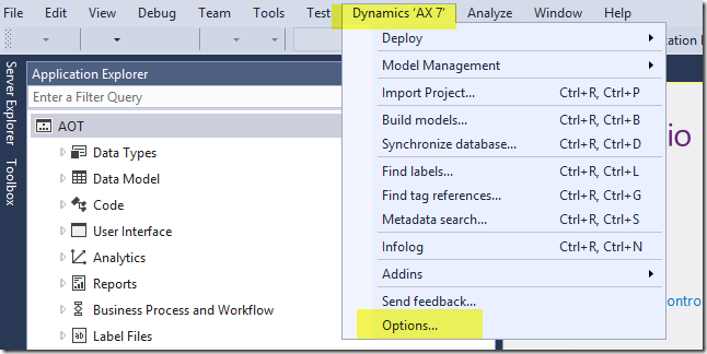 AX7– Some tips to set up Visual Studio for a better expereince